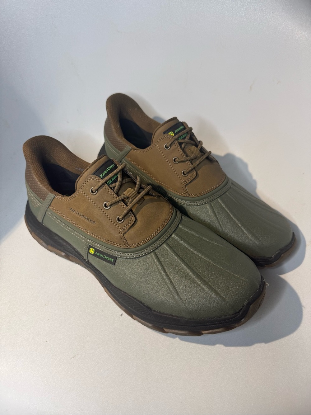 Skechers X John Deere Men's Waterproof Duck Shoes - Olive Green & Brown